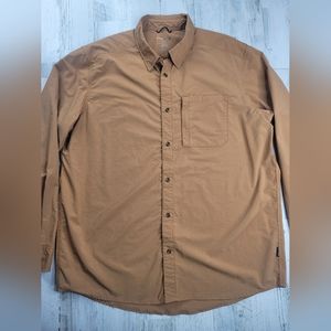 Swiss Tech Copper Nylon Blend Outdoor Hiking Long Sleeve Button Shirt Mens Sz XL